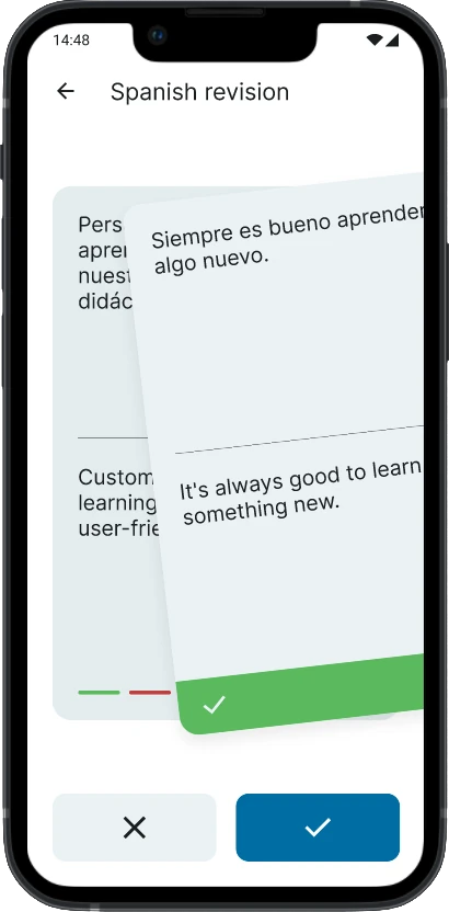 Swiping session screenshot